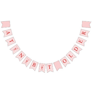 A Tini Bit Older Cute Bow Pink Red Birthday Wimpelkette
