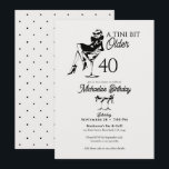A Tini Bit Older Elegant Martini 40th Birthday Einladung<br><div class="desc">A Tini Bit Older 40th birthday martini invitation with black and white cocktail party theme design creates a stylish and playful way to celebrate a milestone birthday with sophisticated lounge-inspired flair. This elegant martini themed milestone birthday invitation features a chic silhouette illustration relaxing inside a martini glass alongside the witty...</div>