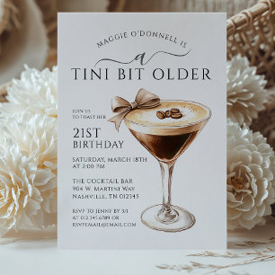 A Tini Bit Older Espresso Martini 21. Geburtstag Einladung