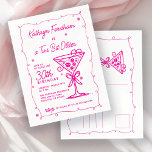 A Tini Bit Older Espresso Martini 30. Geburtstag Einladungspostkarte<br><div class="desc">Weiblich und feminin,  dieses Espresso martini Thema Geburtstag Einladung ein großes rosa Doodle Martini und Rahmen. Der gesamte Text ist bearbeitbar.</div>
