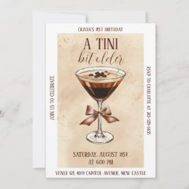 A Tini Bit Older Espresso Martini Birthday Party Einladung