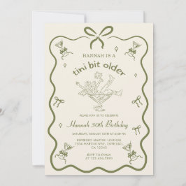 A Tini Bit Older Espresso Martini Bow Birthday  Einladung