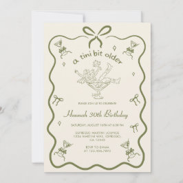 A Tini Bit Older Espresso Martini Bow Birthday  Einladung