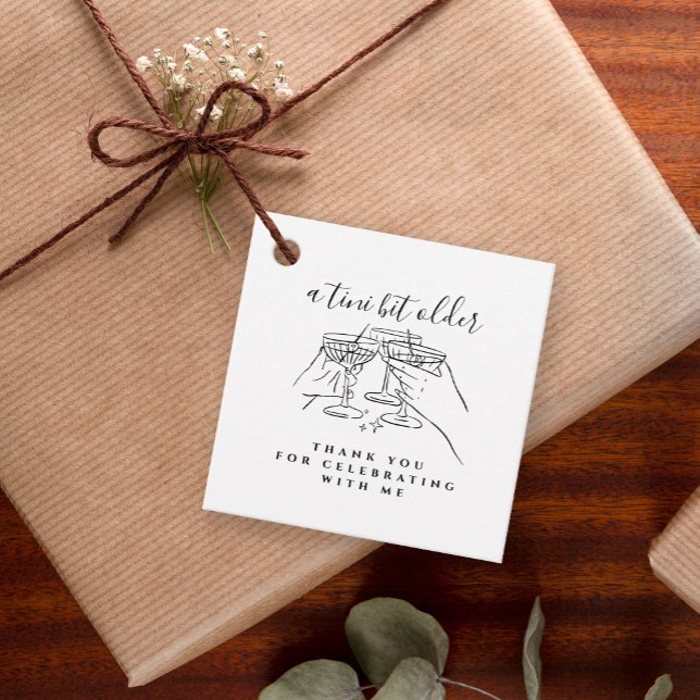 A Tini Bit Older Hand Drawn White Birthday Party Geschenkanhänger (Von Creator hochgeladen)