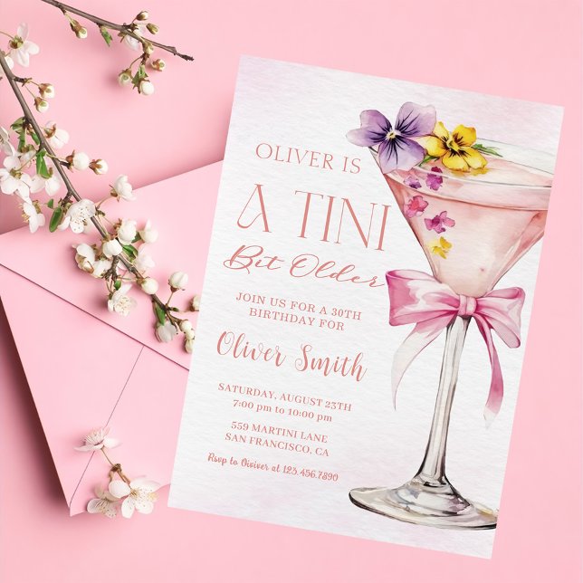 A Tini Bit Older Martini 30th Birthday Party Einladung (Von Creator hochgeladen)