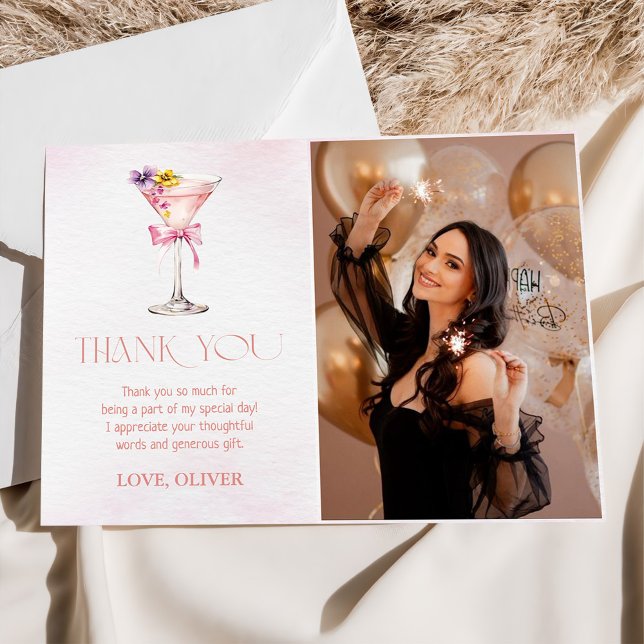 A Tini Bit Older Martini 30th Birthday Party Photo Dankeskarte (Von Creator hochgeladen)