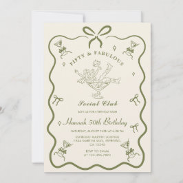 A Tini Bit Older Martini Bow 50 Geburtstag Einladung