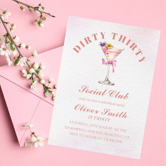 A Tini Bit Older Martini Dirty Thirty Birthday Einladung