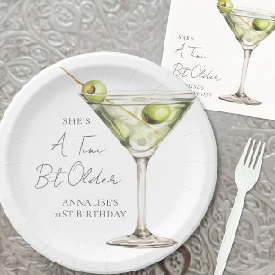 A Tini Bit Older Martini Geburtstag Pappteller