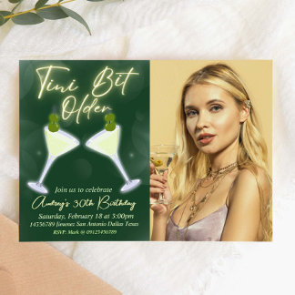 A Tini Bit Older - Martini mit Foto Einladung