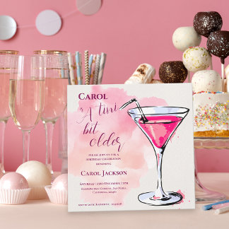  A Tini Bit Older Pink Martini Cocktail Birthday Magneteinladung
