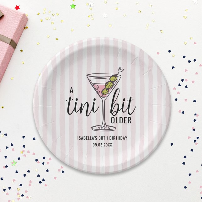 A Tini Bit Older Pink Martini Themed Birthday Pappteller (Von Creator hochgeladen)