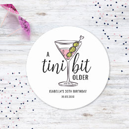 A Tini Bit Older Pink Martini Themed Birthday Runder Pappuntersetzer
