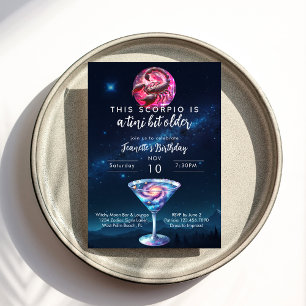 A Tini Bit Older Scorpio Zodiac Martini Geburtstag Einladung