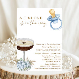 A Tini One Blue Paci Espresso Martini Baby Shower Einladung