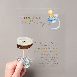 A Tini One Blue Paci Espresso Martini Babydusche Acryleinladungen