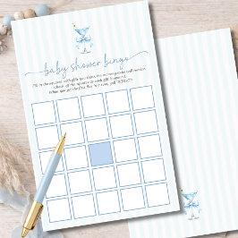 A Tini One Blue Stripes Baby Shower Bingo Game