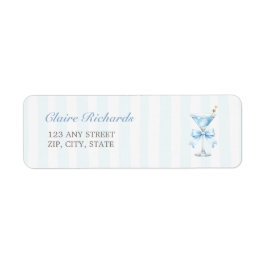A Tini One Blue Stripes Baby Shower Return Address