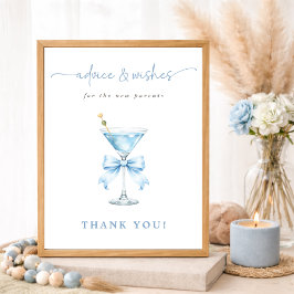 A Tini One Coquette Baby Shower Advice & Wishes Poster