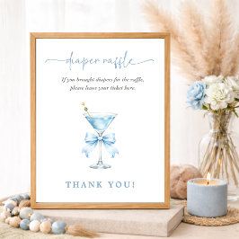 A Tini One Coquette Bow Baby Shower Diaper Raffle Poster
