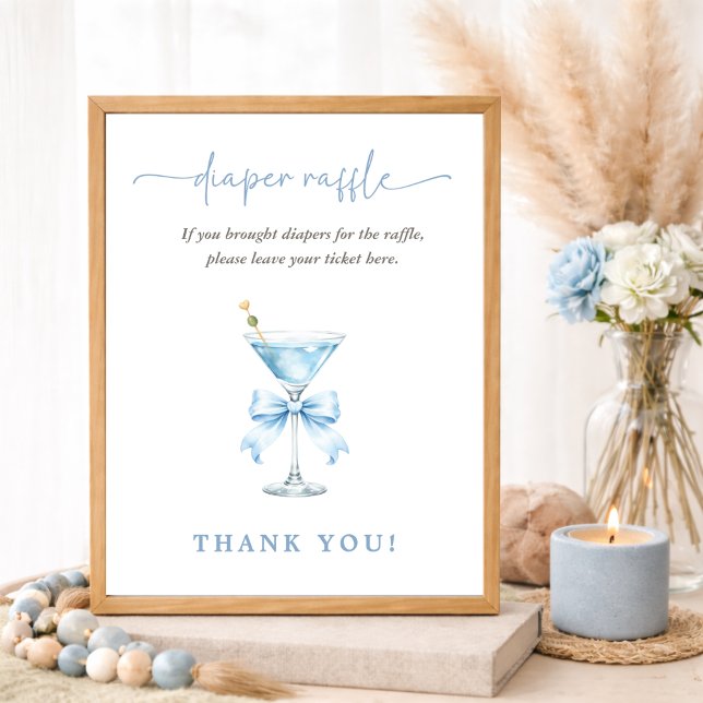 A Tini One Coquette Bow Baby Shower Diaper Raffle Poster (Von Creator hochgeladen)