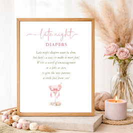 A TIni One Elegant Baby Shower Late Night Diapers Poster