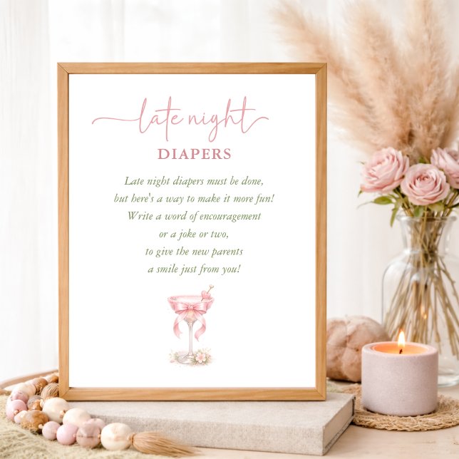 A TIni One Elegant Baby Shower Late Night Diapers Poster (Von Creator hochgeladen)