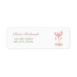 A Tini One Elegant Pink Baby Shower Return Address
