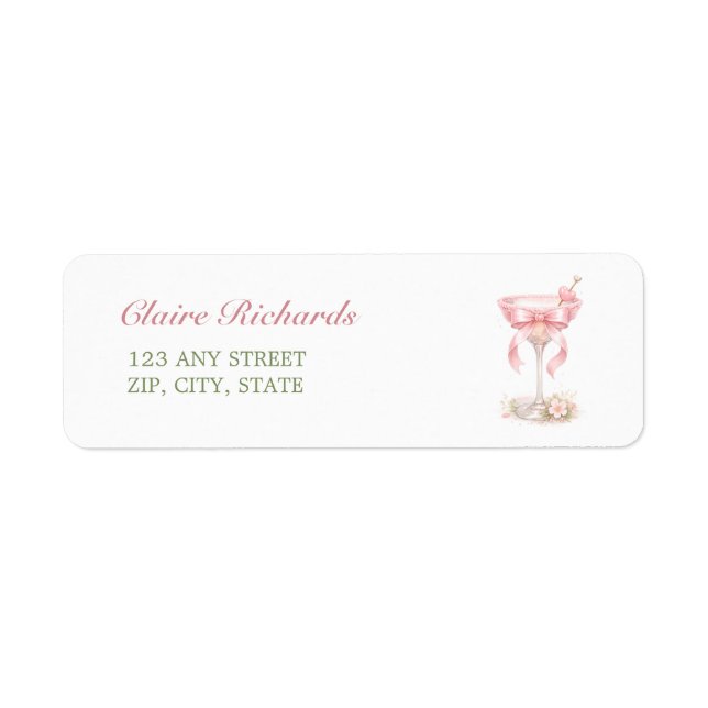 A Tini One Elegant Pink Baby Shower Return Address (Vorne)
