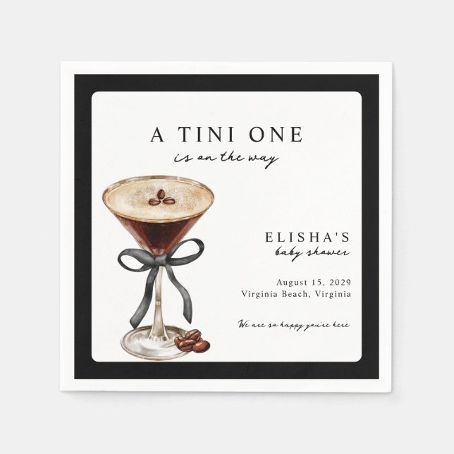 A Tini One Is on the Way Baby Shower  Serviette (Vorderseite)