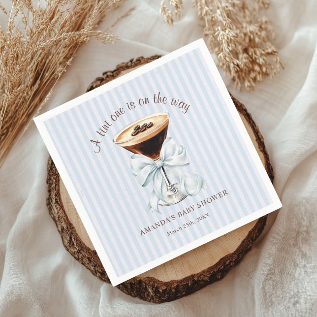 A tini One is on the Way Baby Shower  Serviette (Espresso Martini Baby shower Napkin)
