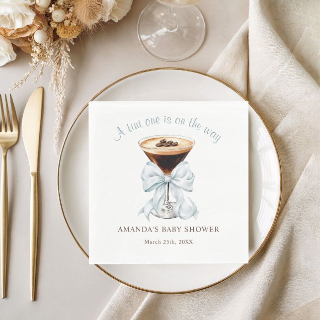 A tini One is on the Way Baby Shower  Serviette (A tini one is on the way baby shower napkin)