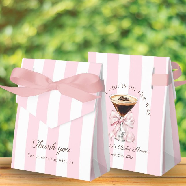 A Tini One Martini Pink Bow Baby Shower Gift Geschenkschachtel (A tini one is on the way Baby shower Girl Gift Boxes)