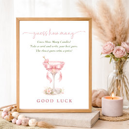 A Tini One Pink Baby Shower Game Guess How Many Poster