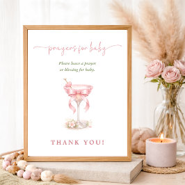 A Tini One Pink Bow Baby Shower Prayers for Baby Poster