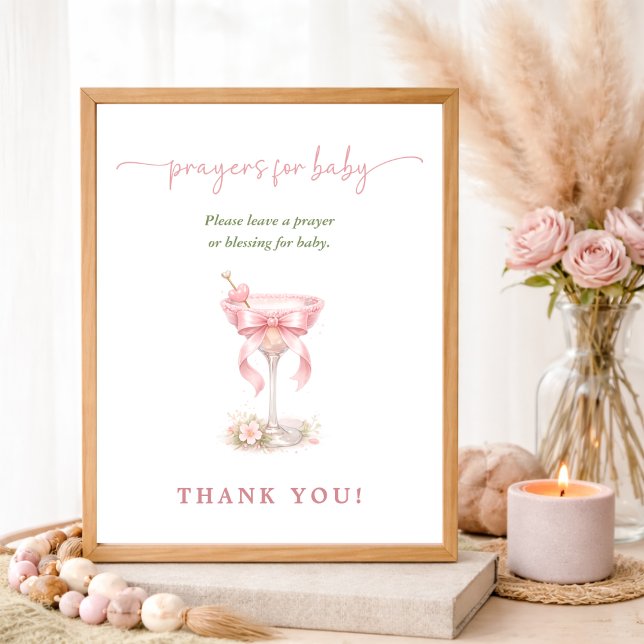 A Tini One Pink Bow Baby Shower Prayers for Baby Poster (Von Creator hochgeladen)