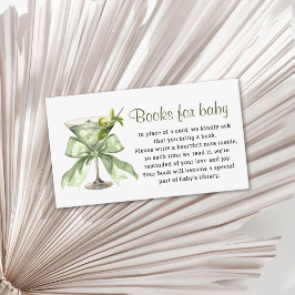 A Tini One Sage Green Bow Martini Books for Baby Begleitkarte
