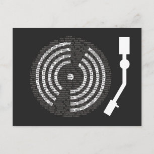 A to Z Turntable Dunkle Postkarte