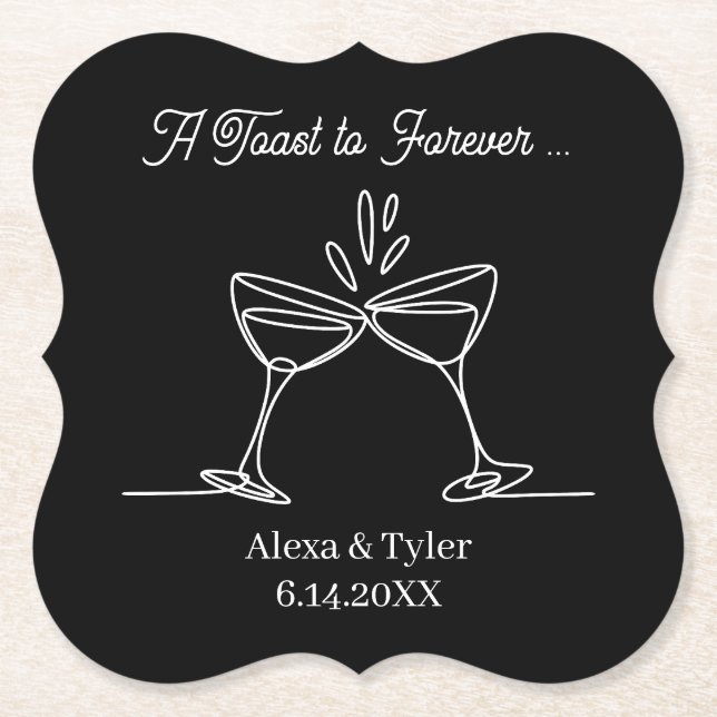 A Toast to Forever | Personalized Wedding Untersetzer (Vorderseite)