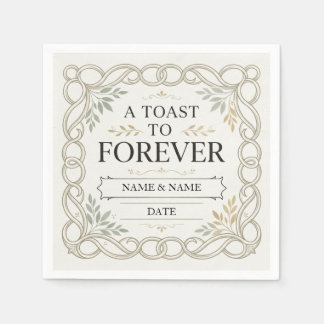 A Toast to Forever Romantic Marriage Proposal Serviette