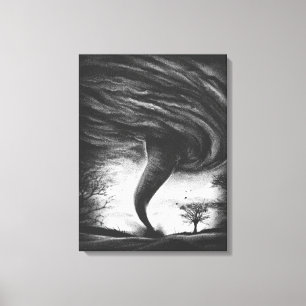 a tornado on a road in realistic style leinwanddruck