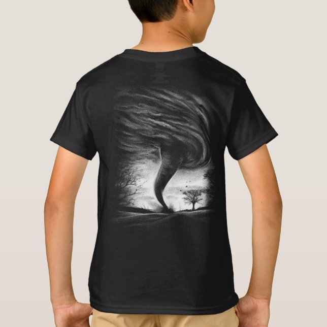 a tornado on a road in realistic style T-Shirt (Rückseite)