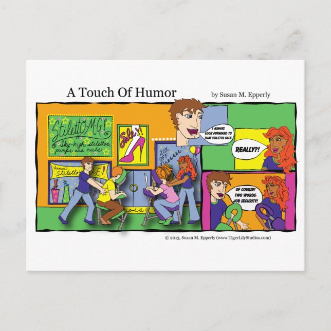 "A Touch Spaß" Massage Comic Mallorca Postkarte (Vorderseite)