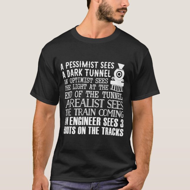 A Train Engineer And 3 Idiots Funny Joke  T-Shirt (Vorderseite)