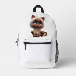 a travel backpack with a cute cat bedruckter rucksack