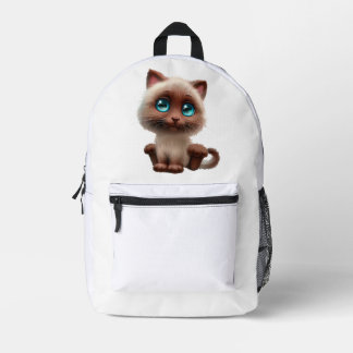 a travel backpack with a cute cat bedruckter rucksack