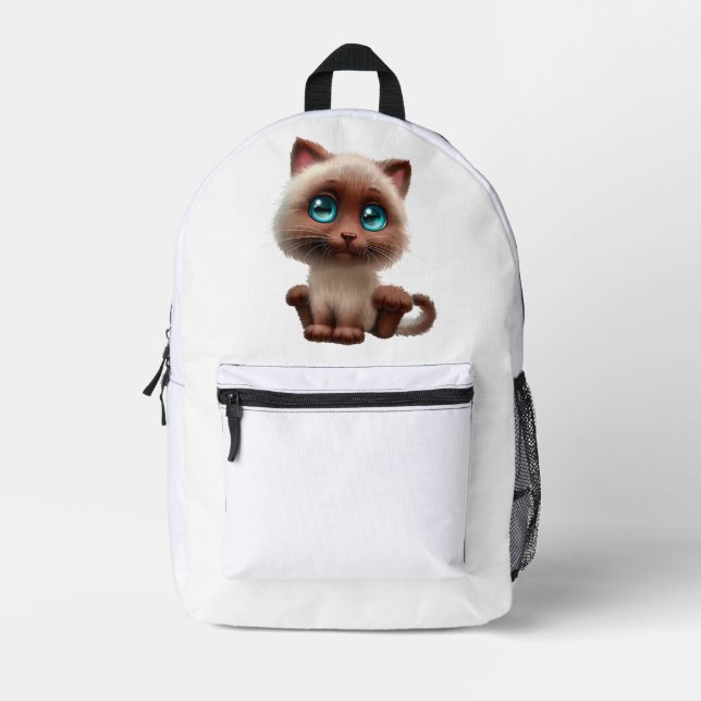 a travel backpack with a cute cat bedruckter rucksack (Vorderseite)