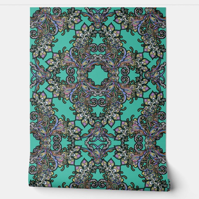 A Tribute to Italian Renaissance on Emerald Tapete (Abrollen)