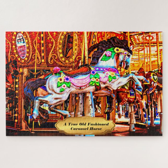A True Old Fashioned Carousel Horse 1014 Münzen Puzzle (Horizontal)