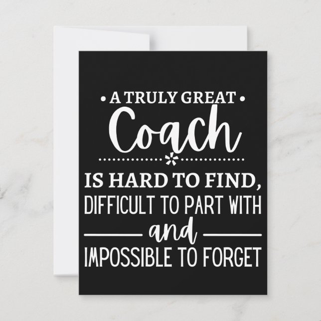 A Truly Great Coach is hard find Save The Date (Vorderseite)
